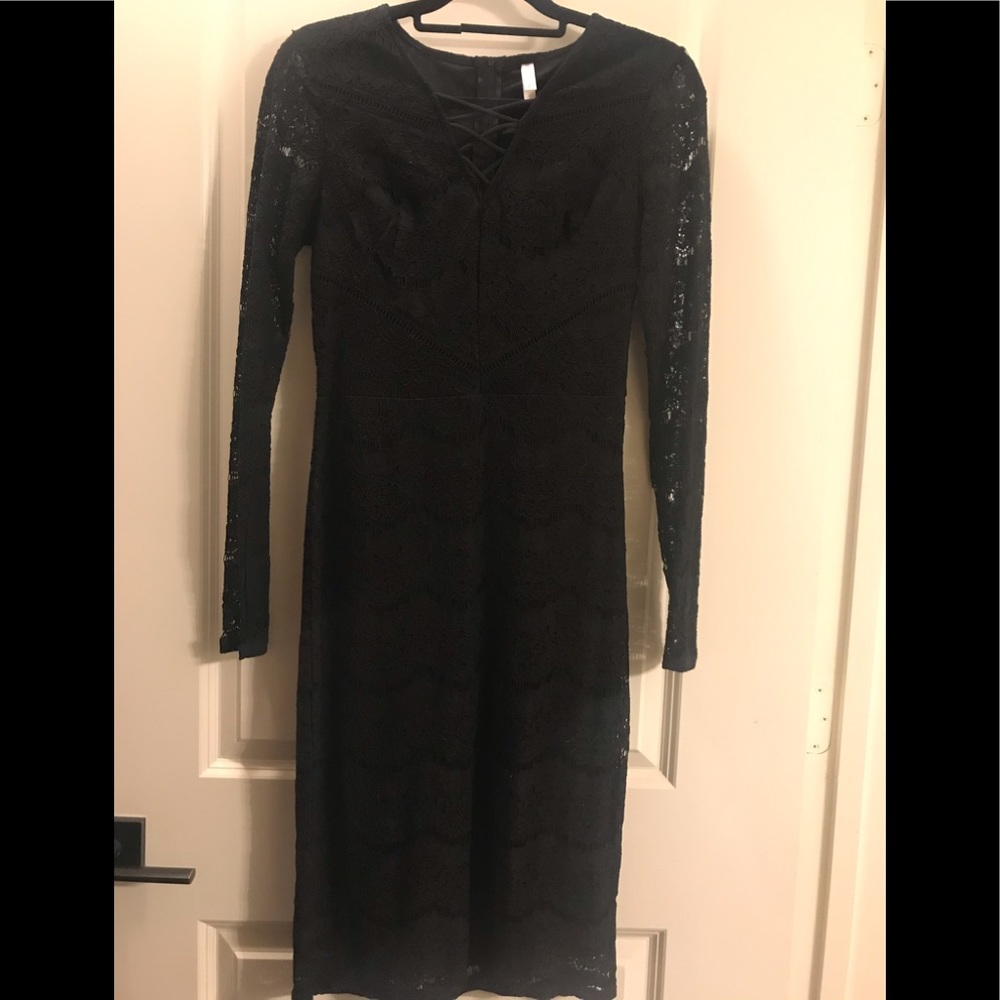 Xhilaration Black Long Sleeve Lace Dress Small